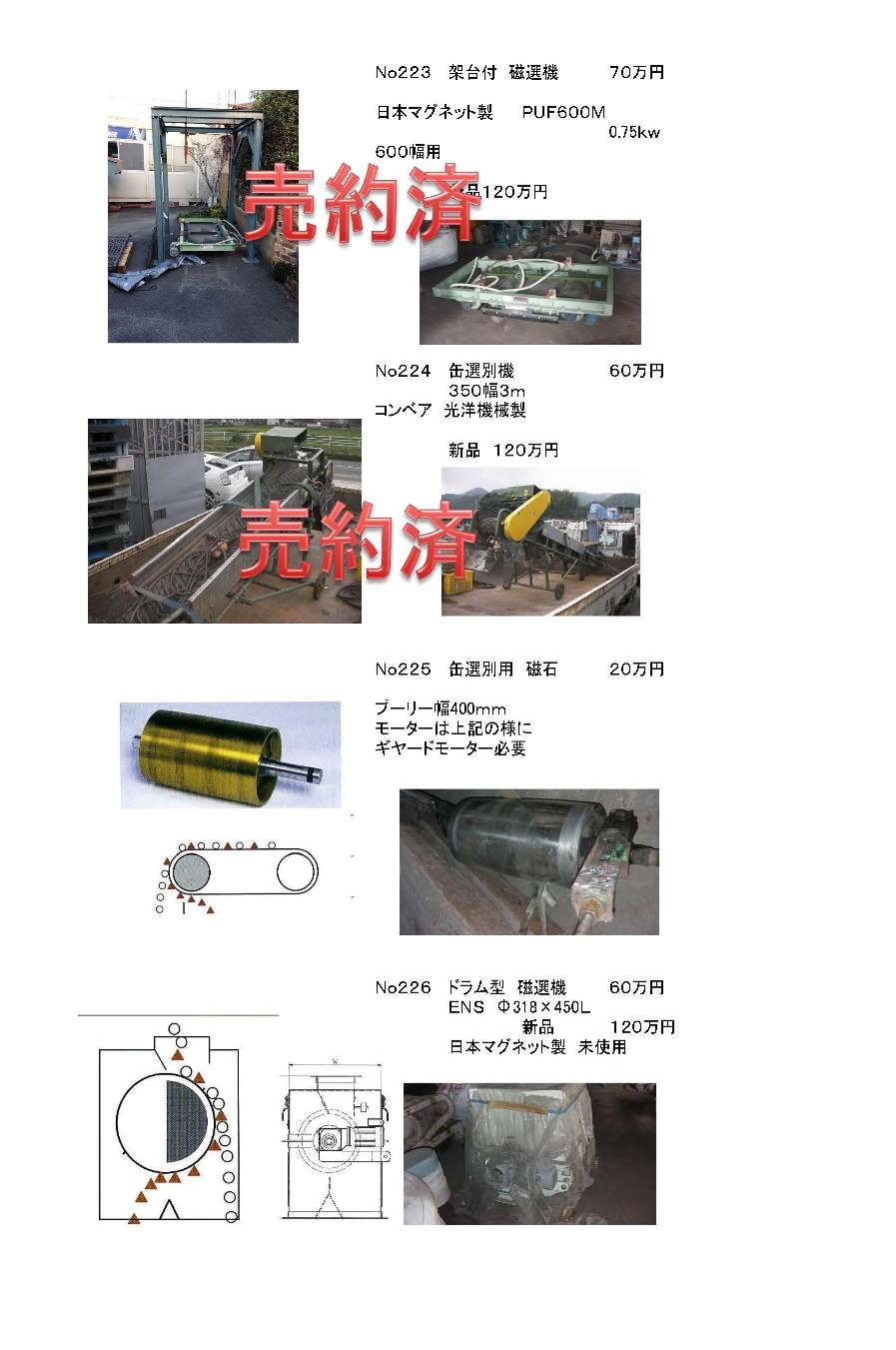 株式会社 ナカミチ機械 中古機 最新情報 2016年01月11日更新